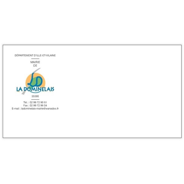 500 Enveloppes DL (11 x 22 cm) - Velin Blanc 80g - Impression RECTO Quadri et VERSO 1 couleur - Vignette 5