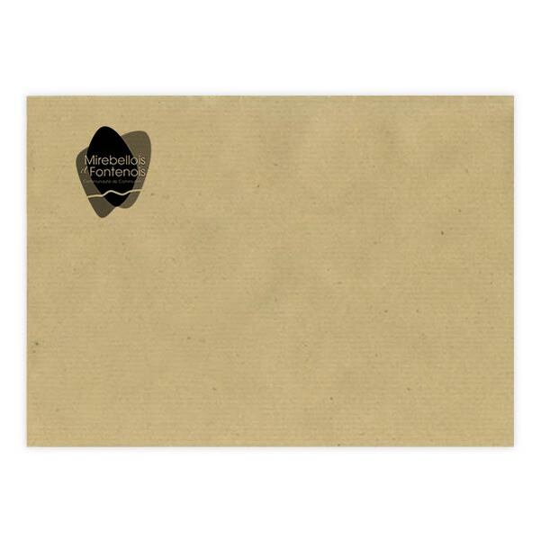 500 Sacs B5 (17,6 x 25 cm) - Kraft Brun Recyclé 90g sans fenêtre - Impression 1 couleur