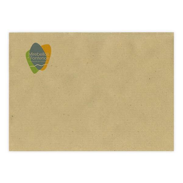 500 Sacs B5 (17,6 x 25 cm) - Kraft Brun Recyclé 90g sans fenêtre - Impression Quadri