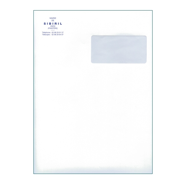 250 Sacs C4 (22,9 x 32,4 cm) à fenêtre - Velin Blanc 90g - Impression 1 couleur - Vignette 2