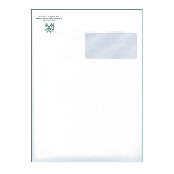 250 Sacs C4 (22,9 x 32,4 cm) à fenêtre - Velin Blanc 90g - Impression Quadri