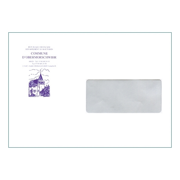 500 Enveloppes C5 (16,2 x 22,9 cm) à fenetre 4,5 cm - Velin Blanc 90g - Impression RECTO 1 couleur - Vignette 2