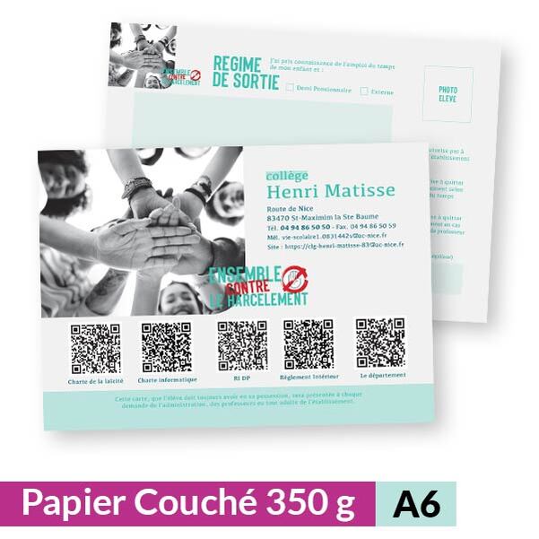 Carte Papier Couché A5 - 350g