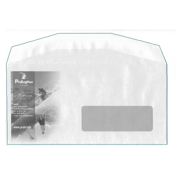 1000 Enveloppes mécanisables C6/C5 (11,4 x 22,9 cm) - Velin Blanc 80g - Impression RECTO 1 couleur