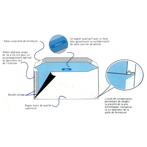 1000 Enveloppes mécanisables C6/C5 (11,4 x 22,9 cm) - Velin Blanc 80g - Impression RECTO 1 couleur - Vignette 2