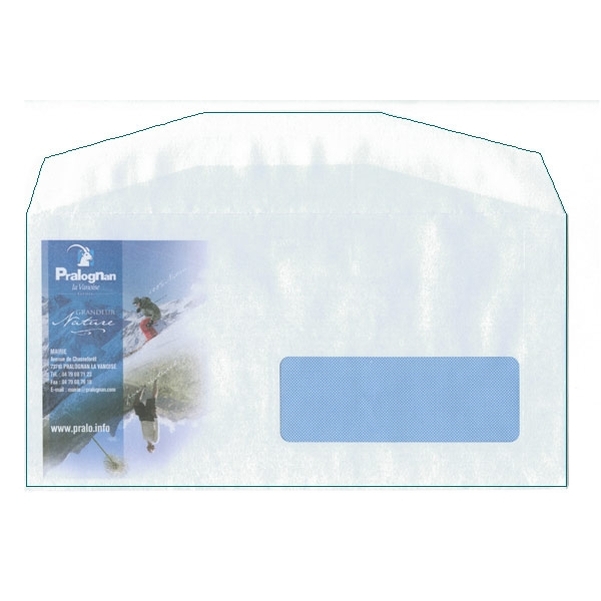 1000 Enveloppes mécanisables C6/C5 (11,4 x 22,9 cm) - Velin Blanc 80g - Impression RECTO Quadri