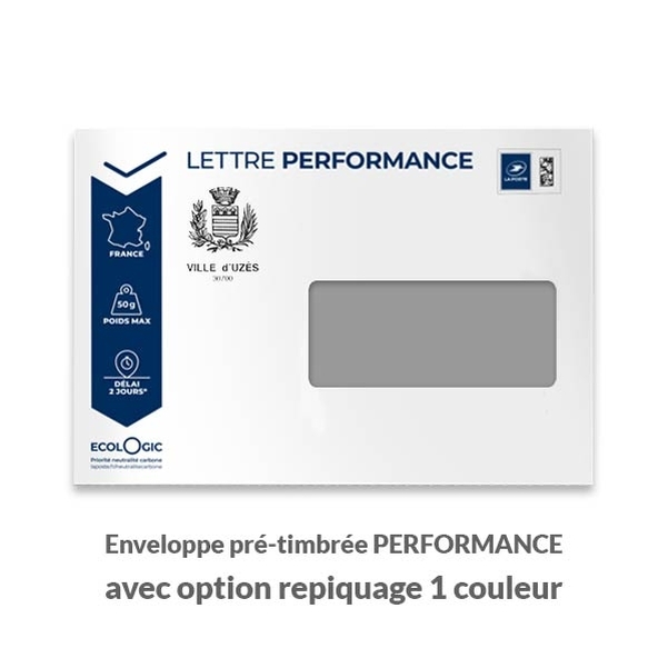 500 enveloppes 90g C5 pré-timbrées performance 50g avec fenêtre - Vignette 2