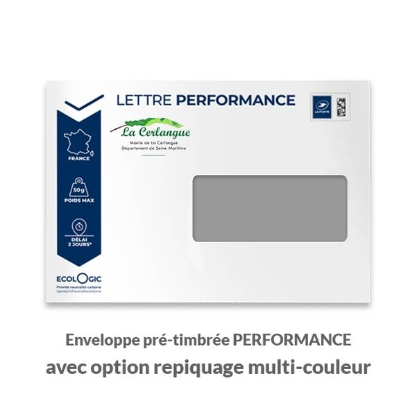 500 enveloppes 90g C5 pré-timbrées performance 50g avec fenêtre - Vignette 3