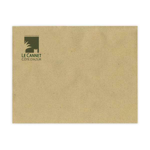 250 Sacs FT24 (26 x 33 cm) - Kraft Brun Recyclé 90g sans fenêtre - Impression 1 couleur