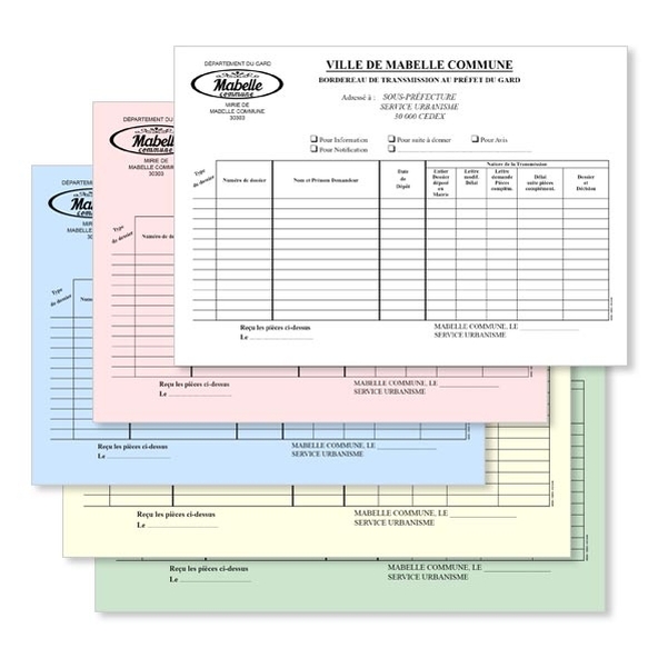 Carnets personnalisés de 50 bons autocopiants 2 feuillets non numérotés - 210x297 mm