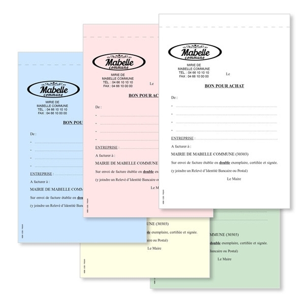 Carnets personnalisés de 50 bons autocopiants 2 feuillets non numérotés - 210x297 mm - Vignette 2