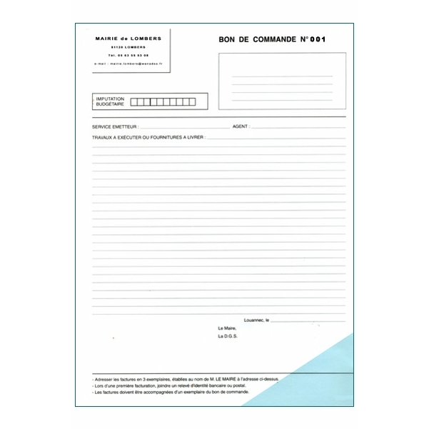Carnets personnalisés de 50 bons autocopiants 2 feuillets numérotés - 210x297 mm