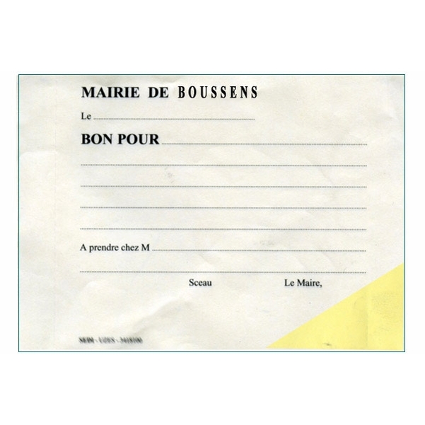 Carnets personnalisés de 50 bons autocopiants 2 feuillets non numérotés - 148x210 mm
