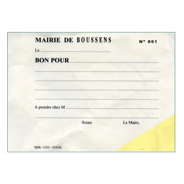 Carnets personnalisés de 50 bons autocopiants 2 feuillets numérotés - 148x210 mm