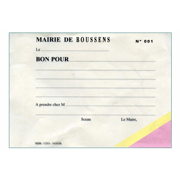 Carnets personnalisés de 50 bons autocopiants 3 feuillets numérotés - 148x210 mm