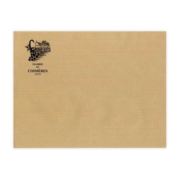 250 sacs C4 (22,9 x 32,4 cm) - Kraft Adour® 120g sans fenêtre - Impression 1 couleur