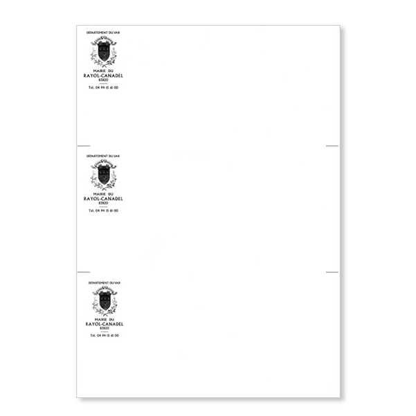 Cartes de correspondance avec repères massicot sur planche A4 - Impression une couleur - Vignette 3
