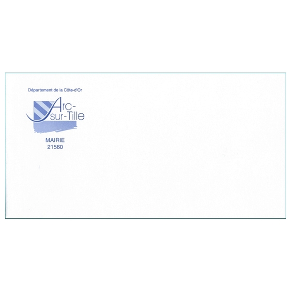 500 Enveloppes DL (11 x 22 cm) - Velin Blanc 90g - Impression RECTO 1 couleur