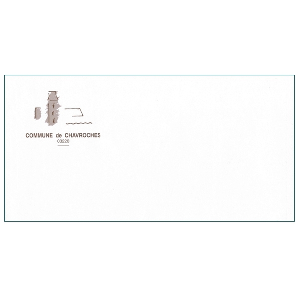 500 Enveloppes DL (11 x 22 cm) - Velin Blanc 90g - Impression RECTO 1 couleur - Vignette 2