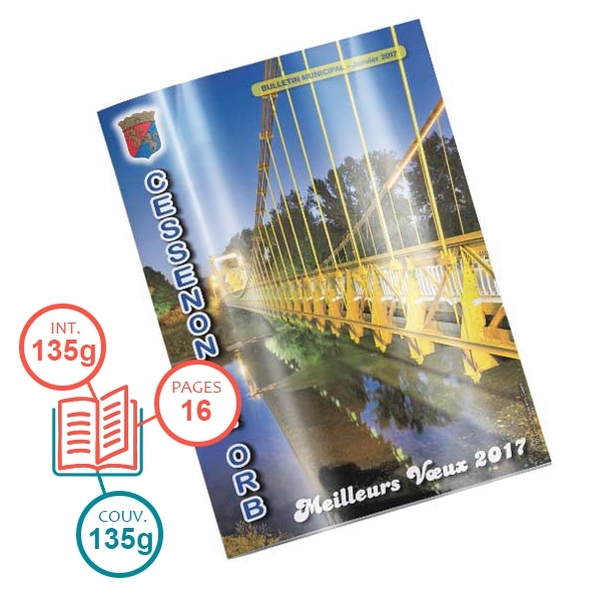 Brochure 16 pages 135g - Papier brillant