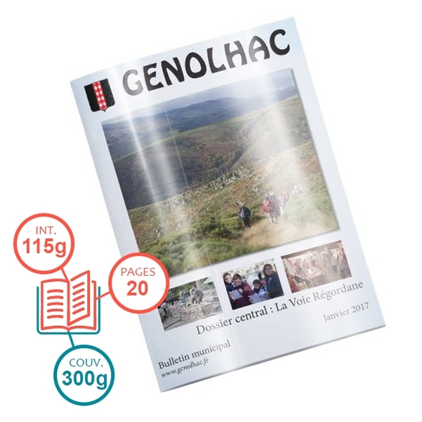 Brochure 20 pages avec intérieur 115g et couverture 300g - Papier brillant