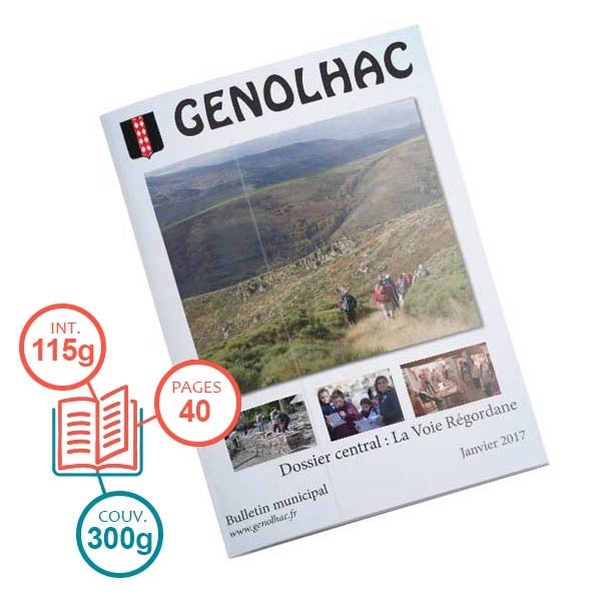 Brochure 40 pages avec intérieur 115g et couverture 300g - Papier mat