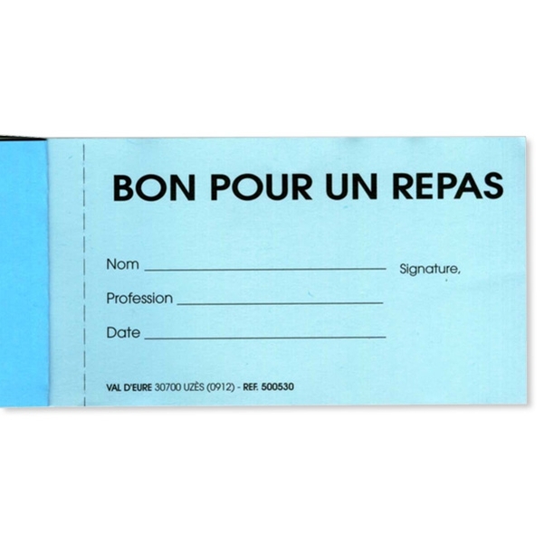 Carnet de 10 tickets Bon pour un repas bleu