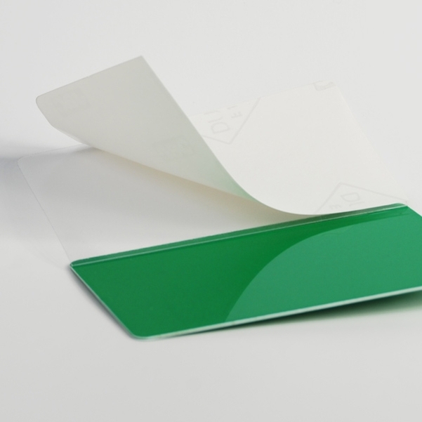 Carte verte en PVC avec film adhésif 86x54 mm - Vignette 2