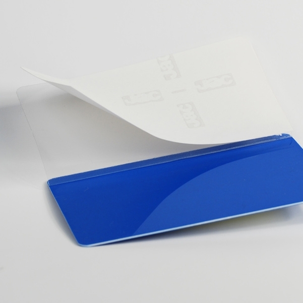 Carte bleue en PVC avec film adhésif 86x54 mm - Vignette 2