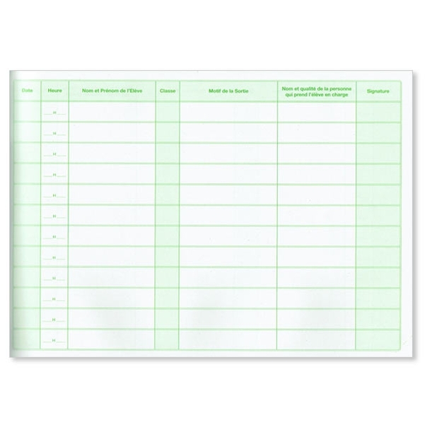 Registre de sorties exceptionnelles ou cahier de décharge - Vignette 2