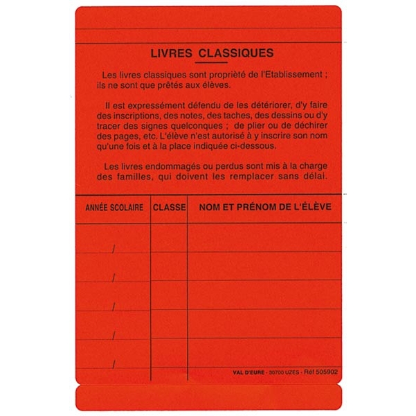 Etiquettes autocollantes pour prêt de livres