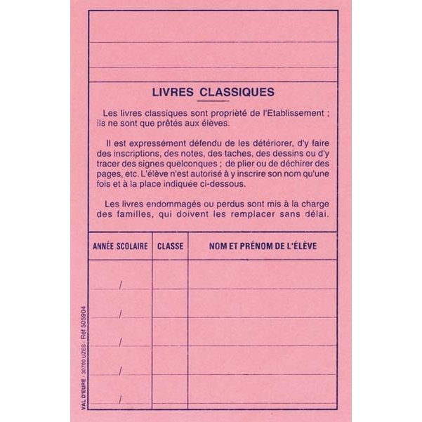 Etiquettes - Prêt de livres