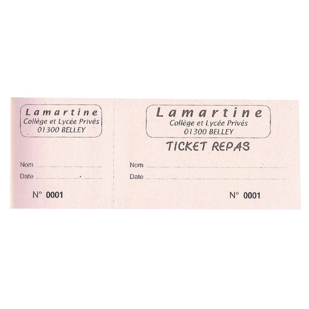 Carnet de 10 tickets 80g 5,5x15,5 cm rose