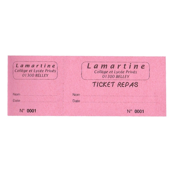 Carnet de 10 tickets 80g 5,5x15,5 cm fuchsia
