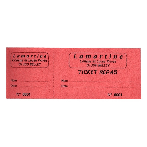 Carnet de 10 tickets 80g 5,5x15,5 cm rouge