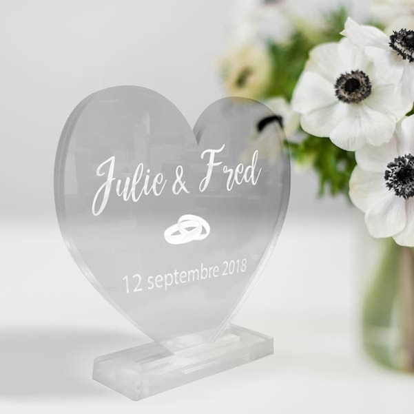 Coeur sur plexi - 14,5x15,5 cm