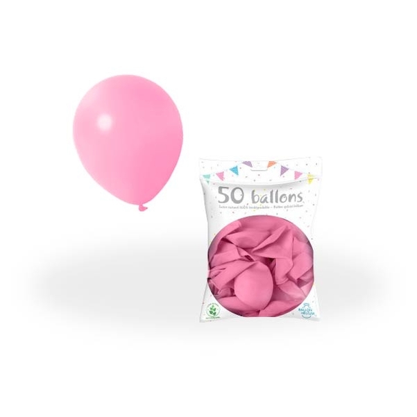 Lot de 50 ballons roses 30 cm