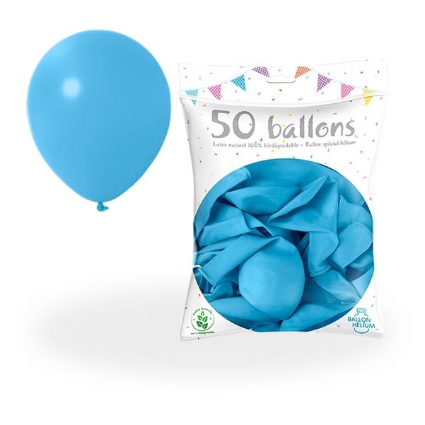 Lot de 50 ballons bleus 30 cm