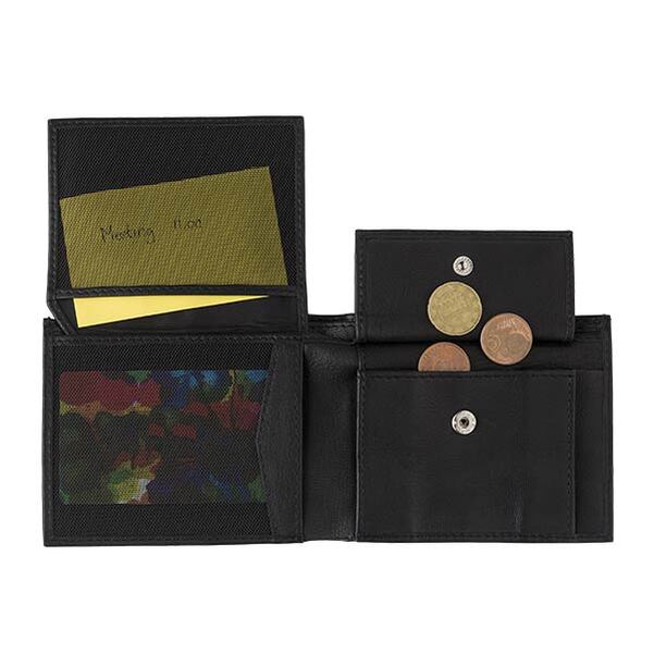 Porte-monnaie RFID en cuir noir personnalisé - Vignette 3
