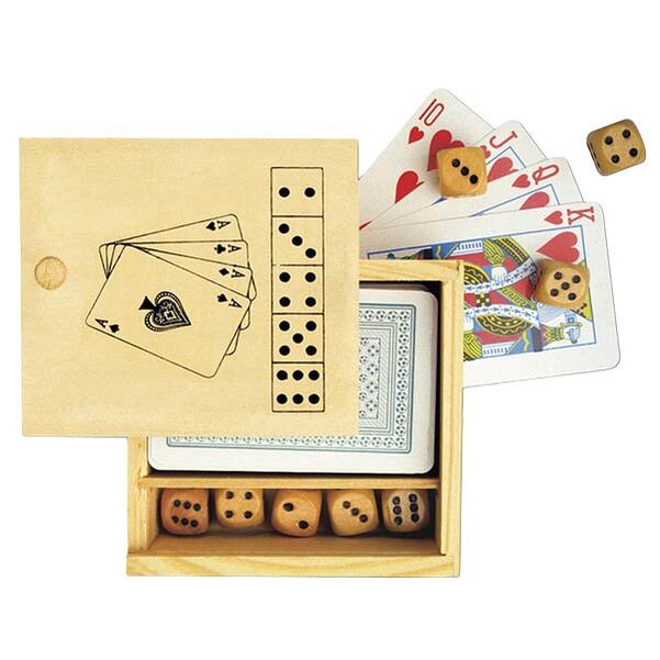 Coffret jeu de cartes et dés personnalisé