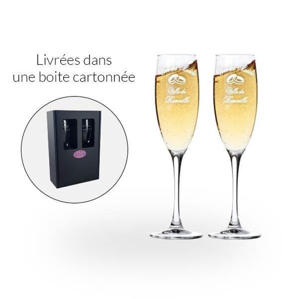 Coffret 2 flûtes personnalisées