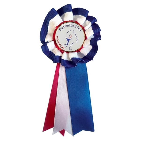 Cocarde parrainage civil personnalisee D.6 cm