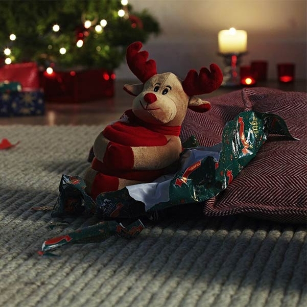 Peluche Renne de Noël avec son plaid - Vignette 2