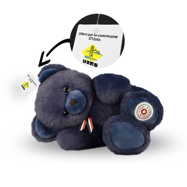 Peluche Ours 35 cm Bleu personnalisé