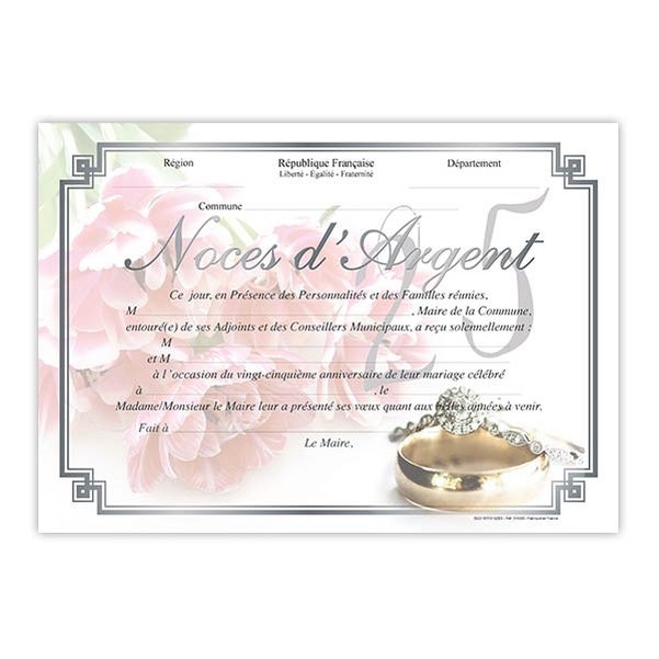 Coffret diplôme et Médaille Noces d'argent - 25 ans - Vignette 2