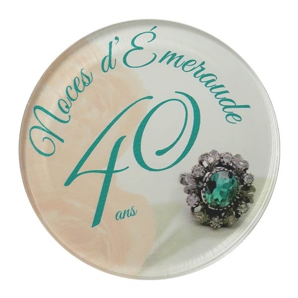 Coffret diplôme et Médaille Noces d'émeraude - 40 ans - Vignette 3