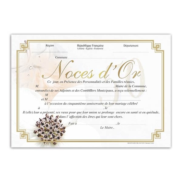 Coffret diplôme et Médaille Noces d'or - 50 ans - Vignette 2