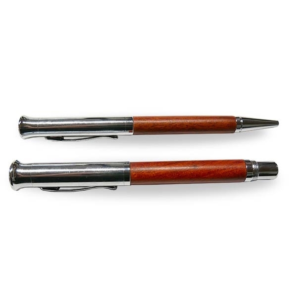 Parure 2 Stylos Bille et Roller encre noire avec écrin en bois personnalisé - Vignette 4