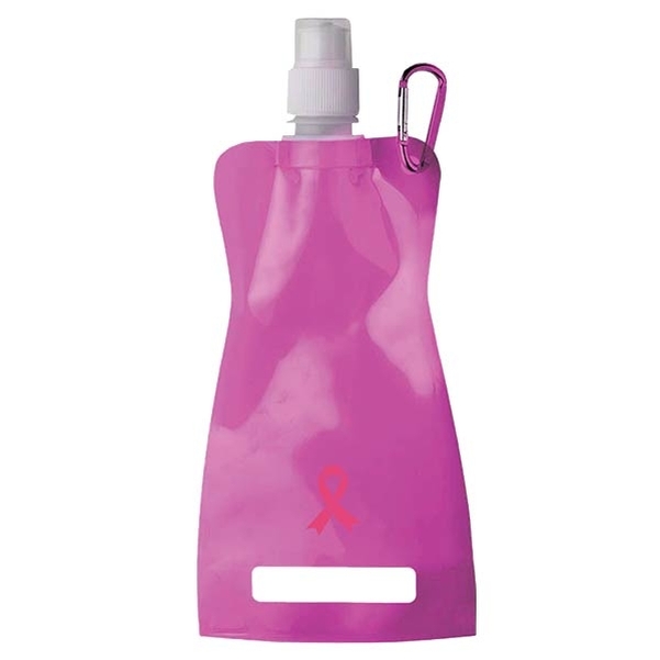 Gourde pliable rose 42 cl personnalisée