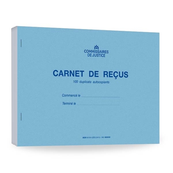 Carnet de reçus spécial commissaire de justice